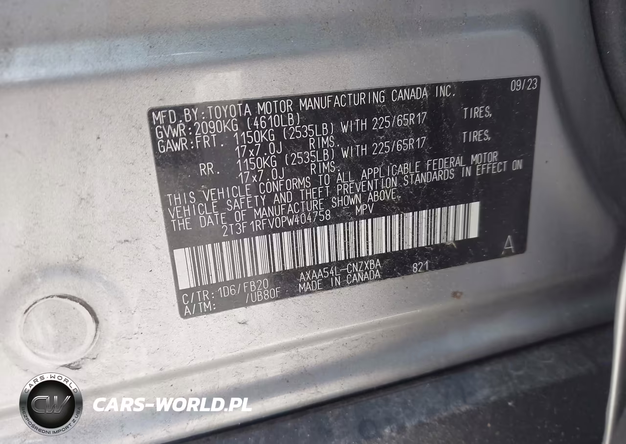 2023 Toyota Rav4 Le VIN:2T3F1RFV0PW404758 - 9