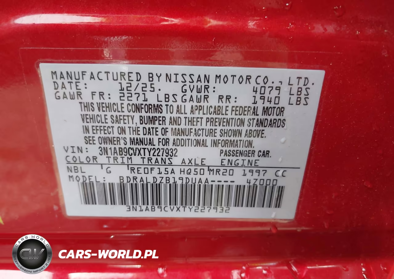 2026 Nissan Sentra Sv VIN:3N1AB9CVXTY227932 - 9