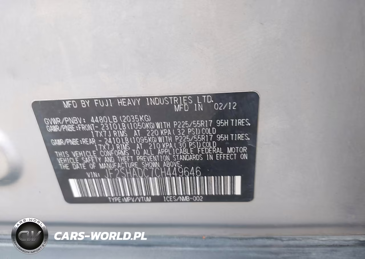 2012 Subaru Forester 2.5X Premium VIN:JF2SHADC7CH449646 - 9