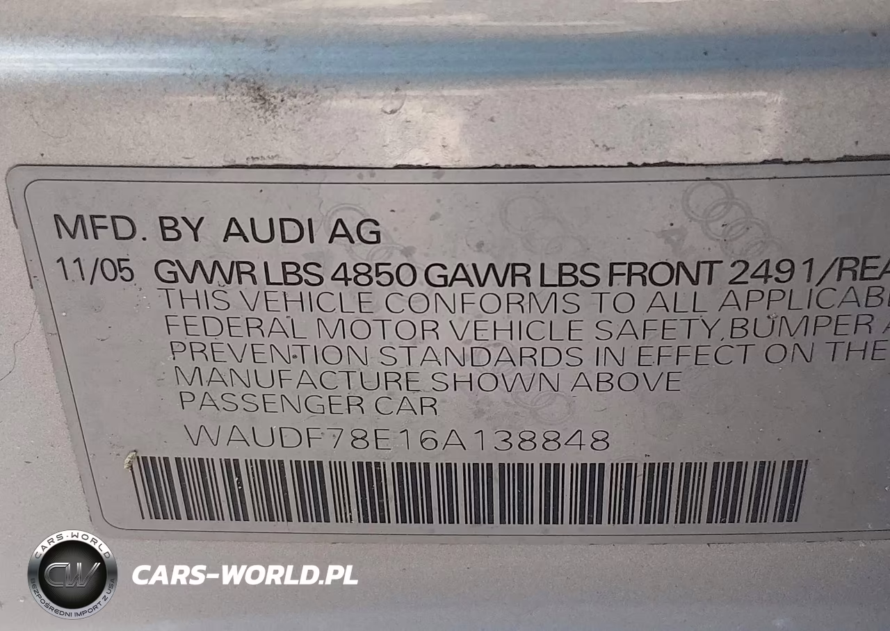 2006 Audi A4 2.0T VIN:WAUDF78E16A138848 - 9