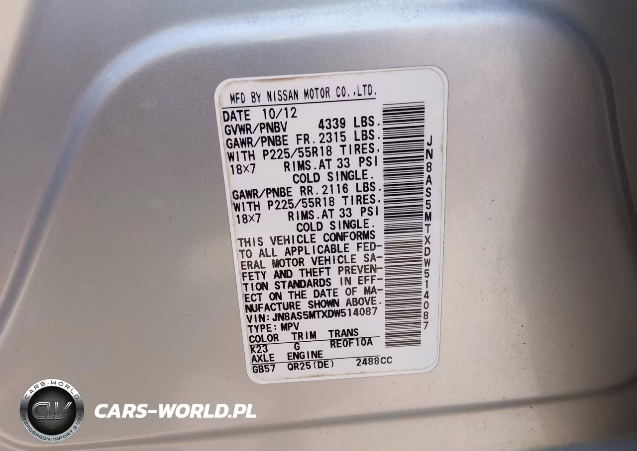 2013 Nissan Rogue Sv W-Sl Pkg VIN:JN8AS5MTXDW514087 - 9
