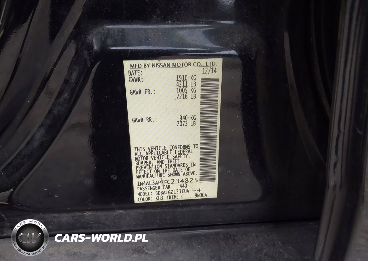 2015 Nissan Altima 2.5-2.5 S-2.5 Sl-2.5 Sv VIN:1N4AL3AP2FC234825 - 9