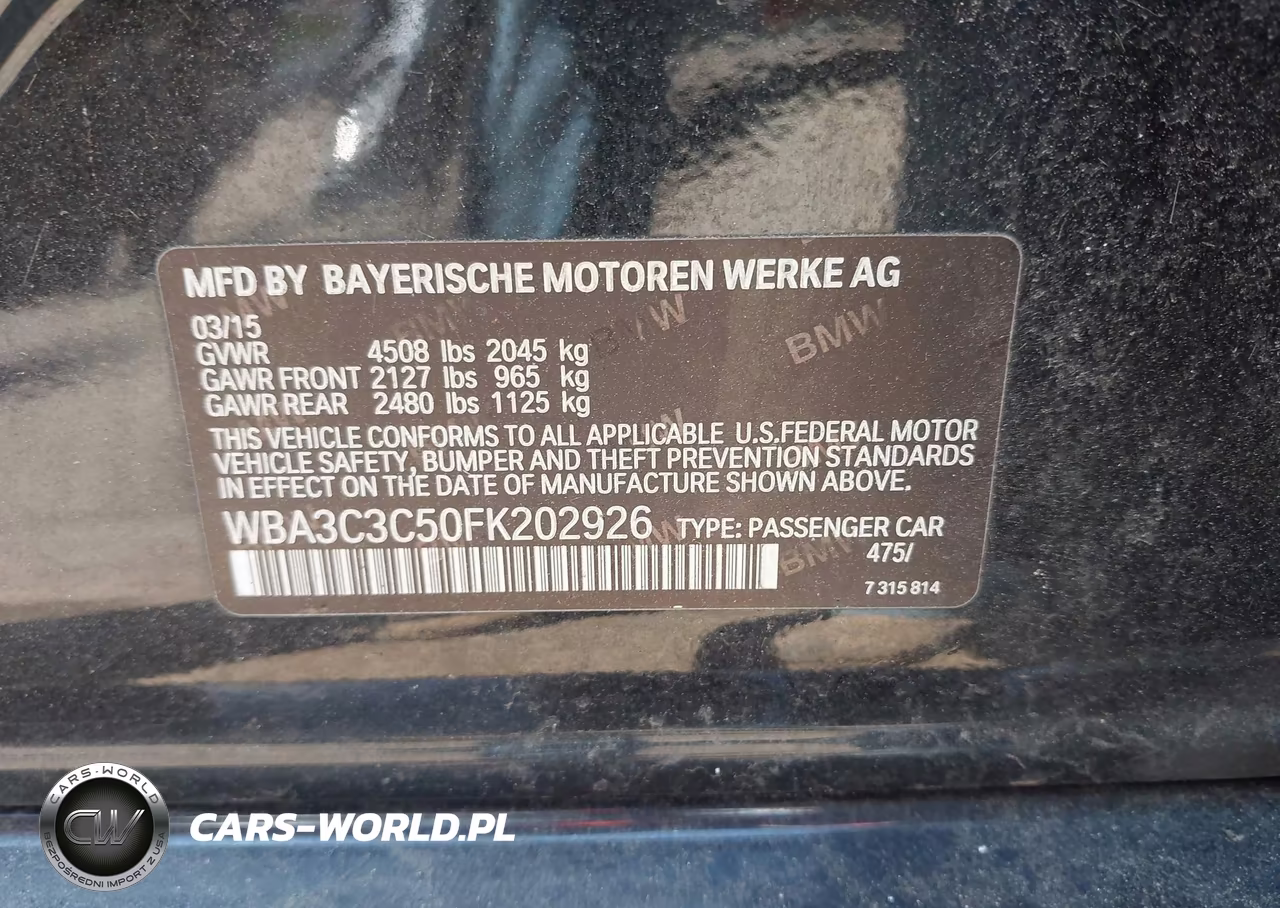 2015 BMW 320I xDrive VIN:WBA3C3C50FK202926 - 9