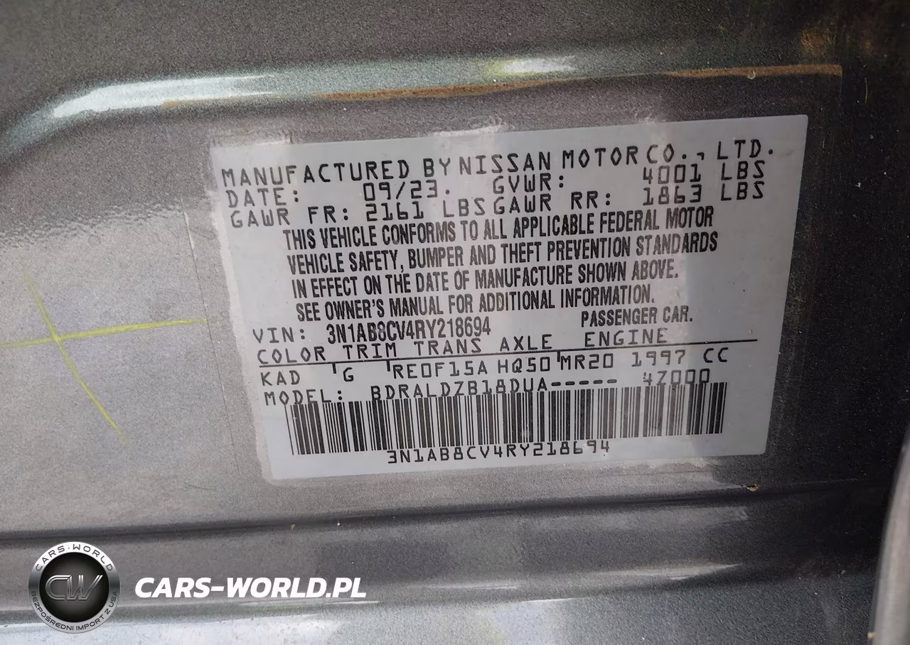 2024 Nissan Sentra Sv Xtronic Cvt VIN:3N1AB8CV4RY218694 - 9