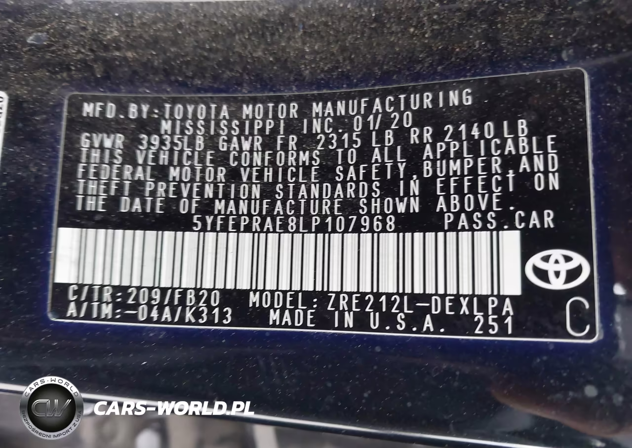 2020 Toyota Corolla Le VIN:5YFEPRAE8LP107968 - 9