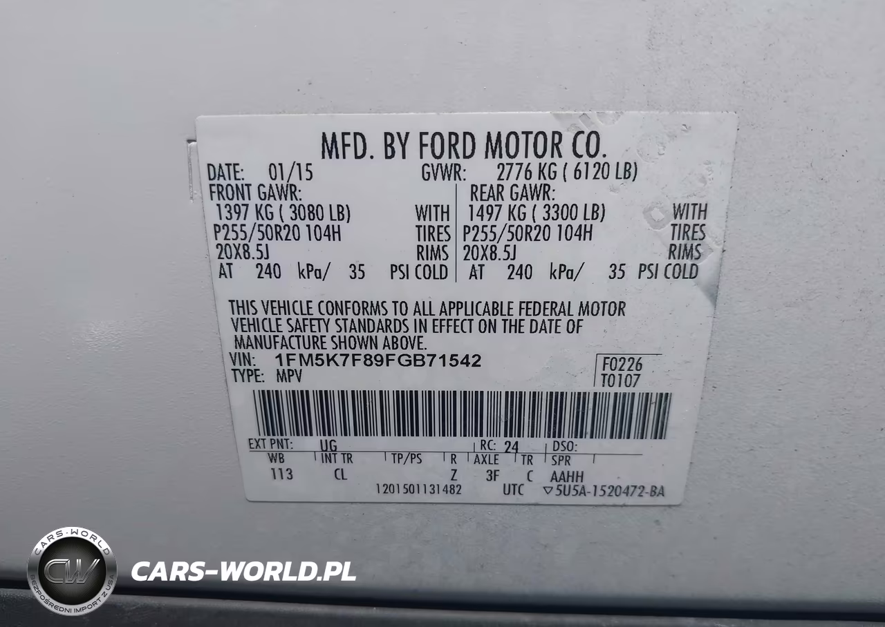 2015 Ford Explorer Limited VIN:1FM5K7F89FGB71542 - 9