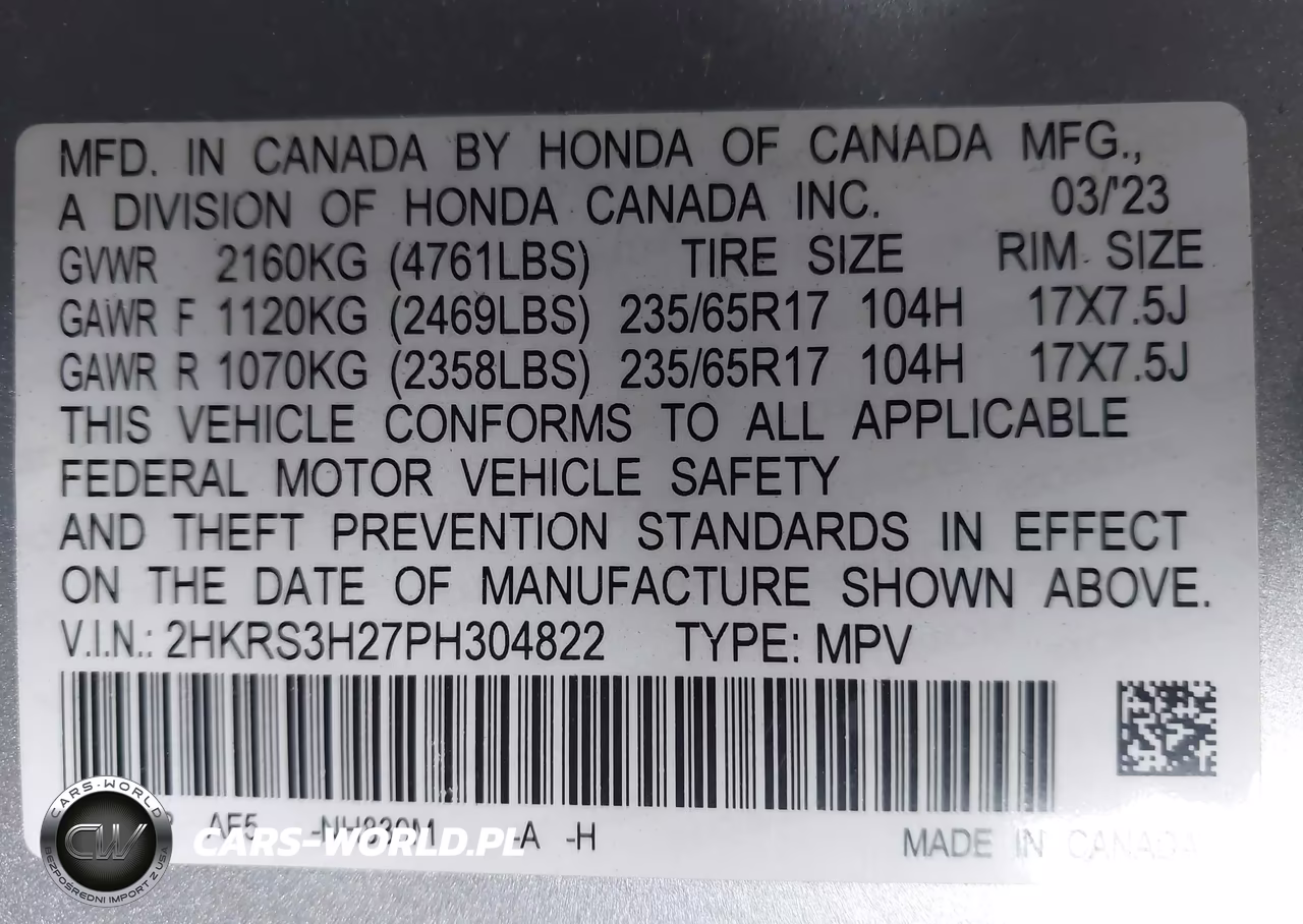 2023 Honda Cr-V Lx 2Wd VIN:2HKRS3H27PH304822 - 9