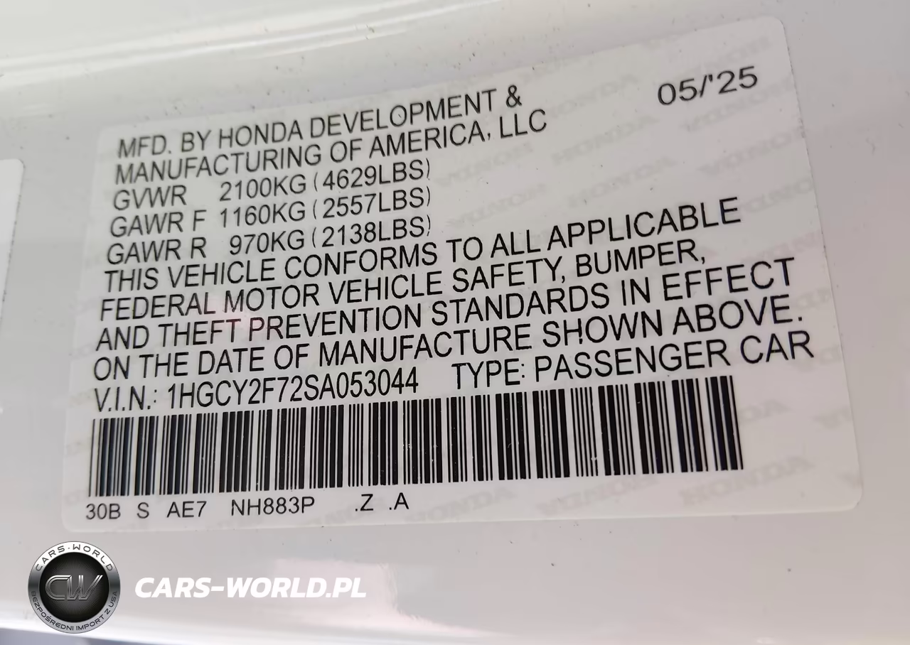 2025 Honda Accord Hybrid Sport-L VIN:1HGCY2F72SA053044 - 9