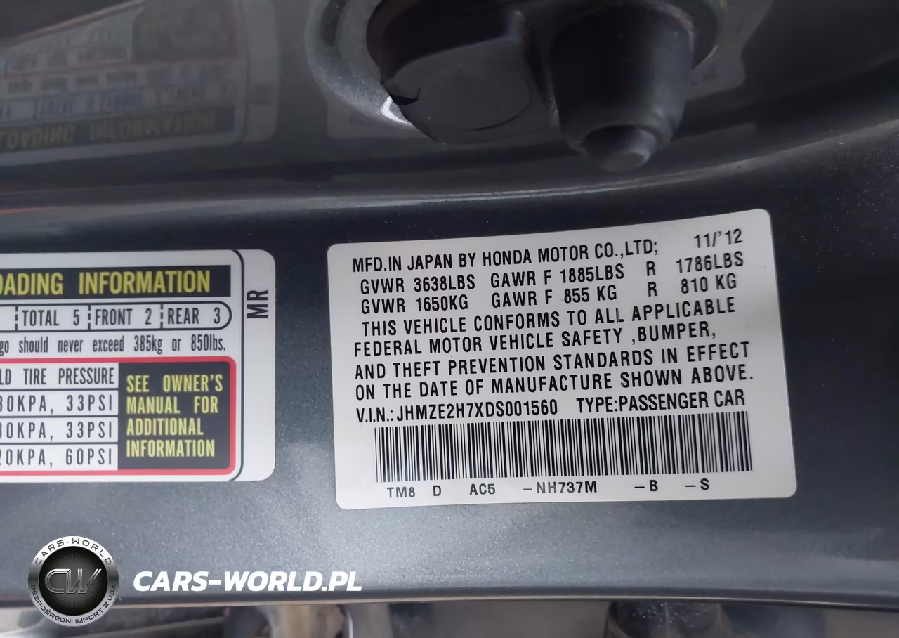 2013 Honda Insight Ex VIN:JHMZE2H7XDS001560 - 9