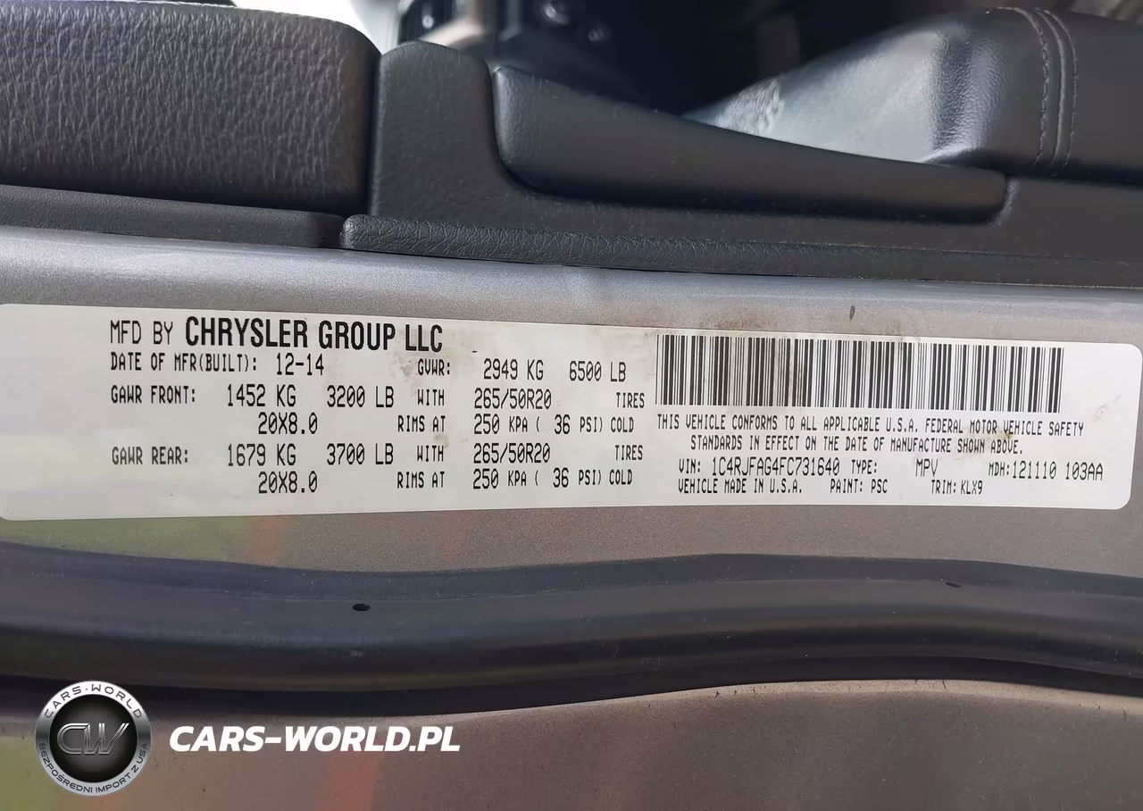 2015 Jeep Grand Cherokee Altitude VIN:1C4RJFAG4FC731640 - 9