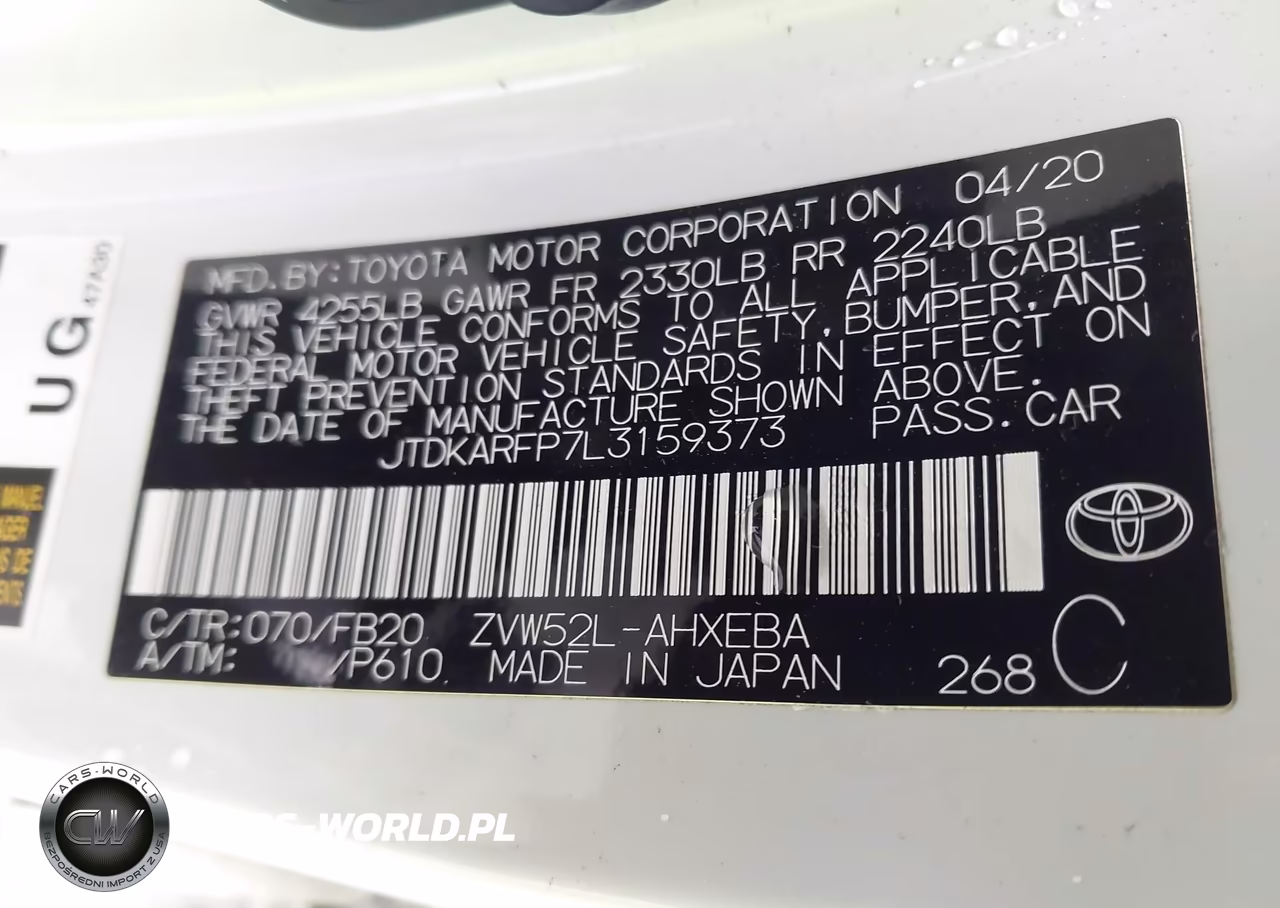 2020 Toyota Prius Prime Le VIN:JTDKARFP7L3159373 - 9