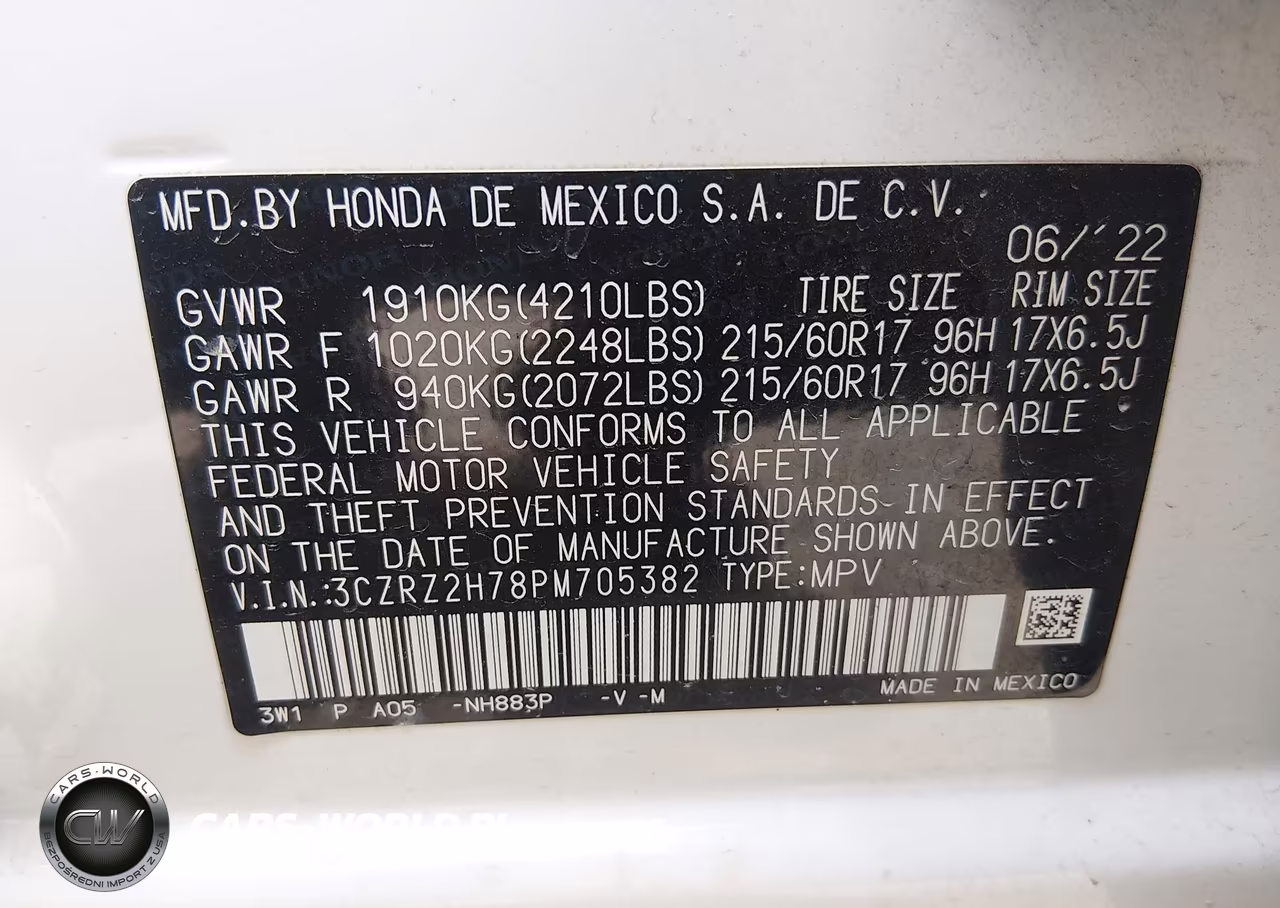 2023 Honda Hr-V Awd Ex-L VIN:3CZRZ2H78PM705382 - 9