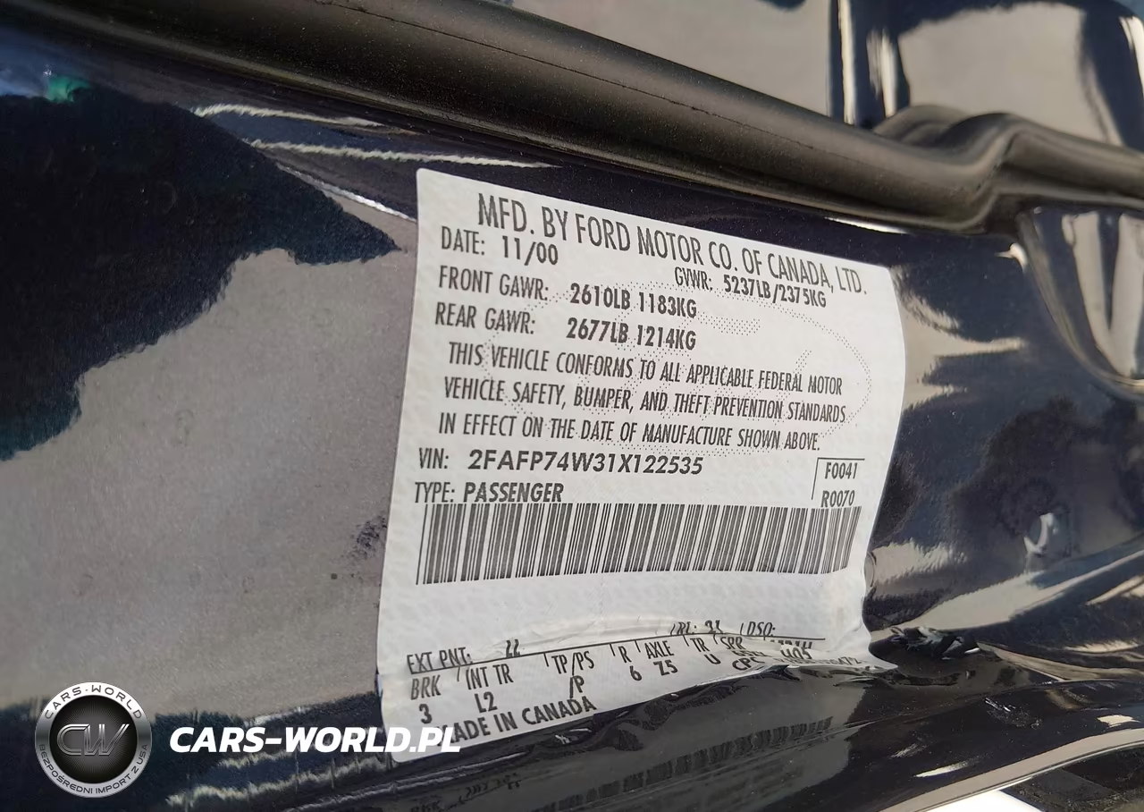 2001 Ford Crown Victoria Lx VIN:2FAFP74W31X122535 - 9