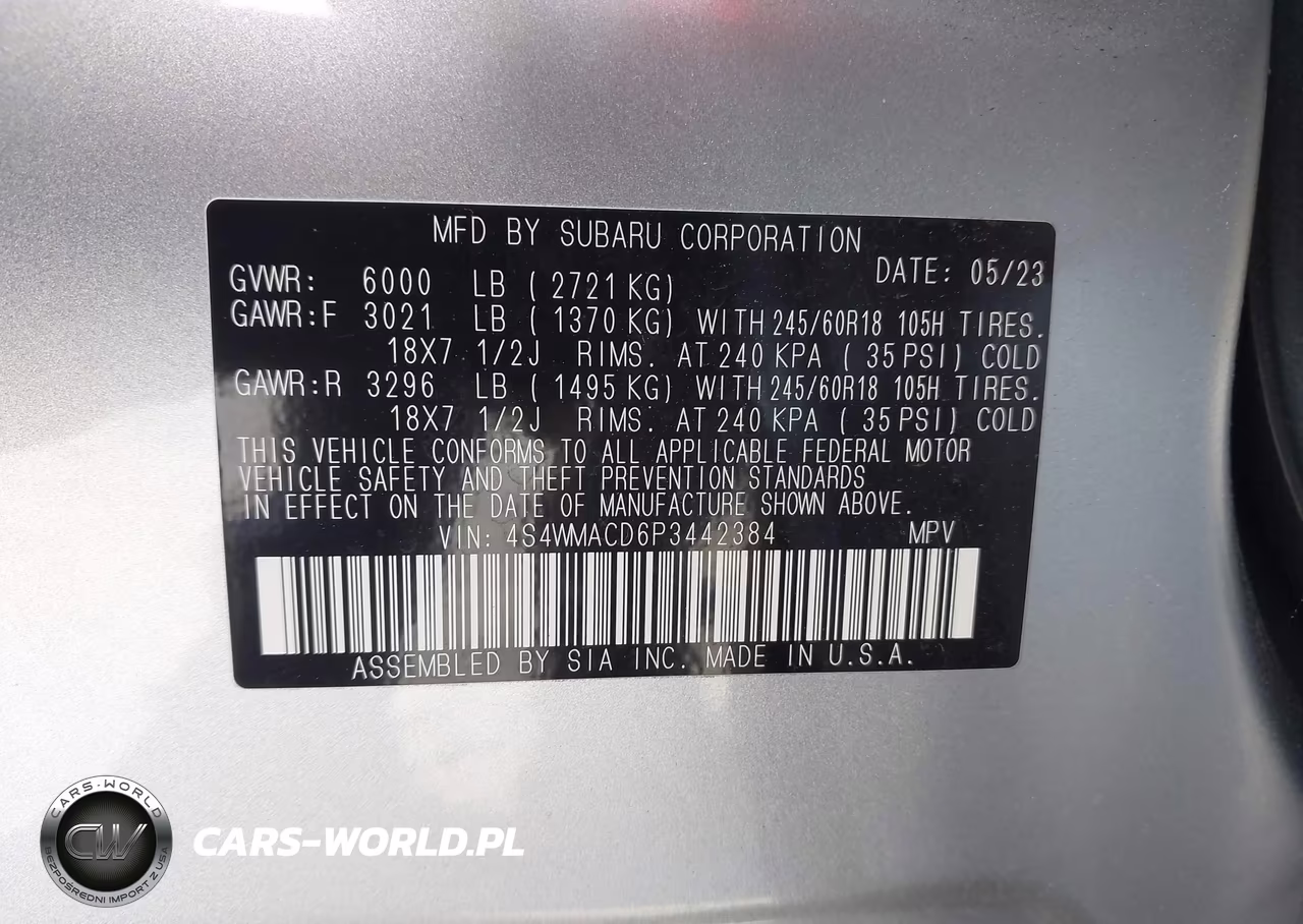 2023 Subaru Ascent Premium 8-Passenger VIN:4S4WMACD6P3442384 - 9