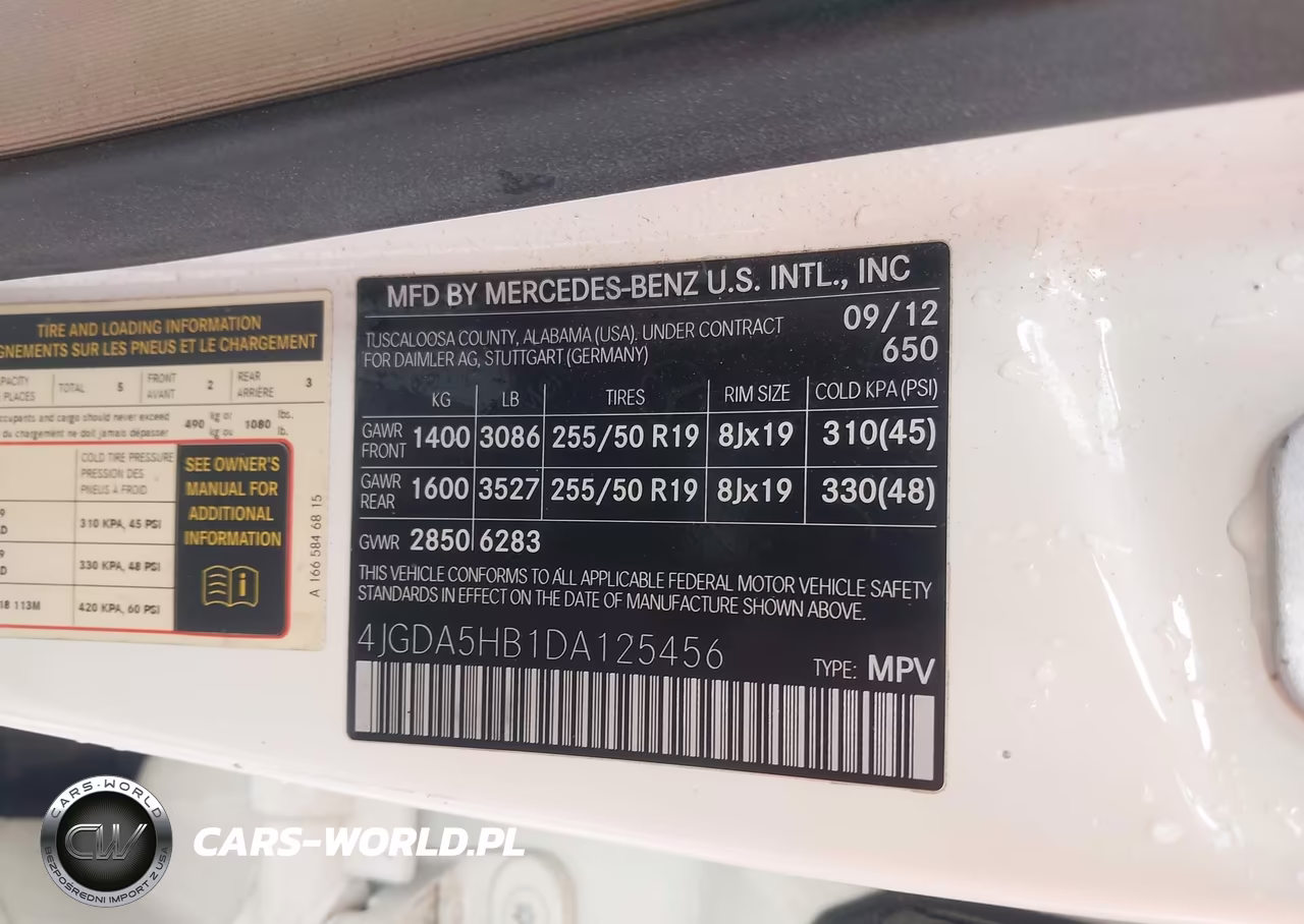 2013 Mercedes-Benz Ml 350 4Matic VIN:4JGDA5HB1DA125456 - 9