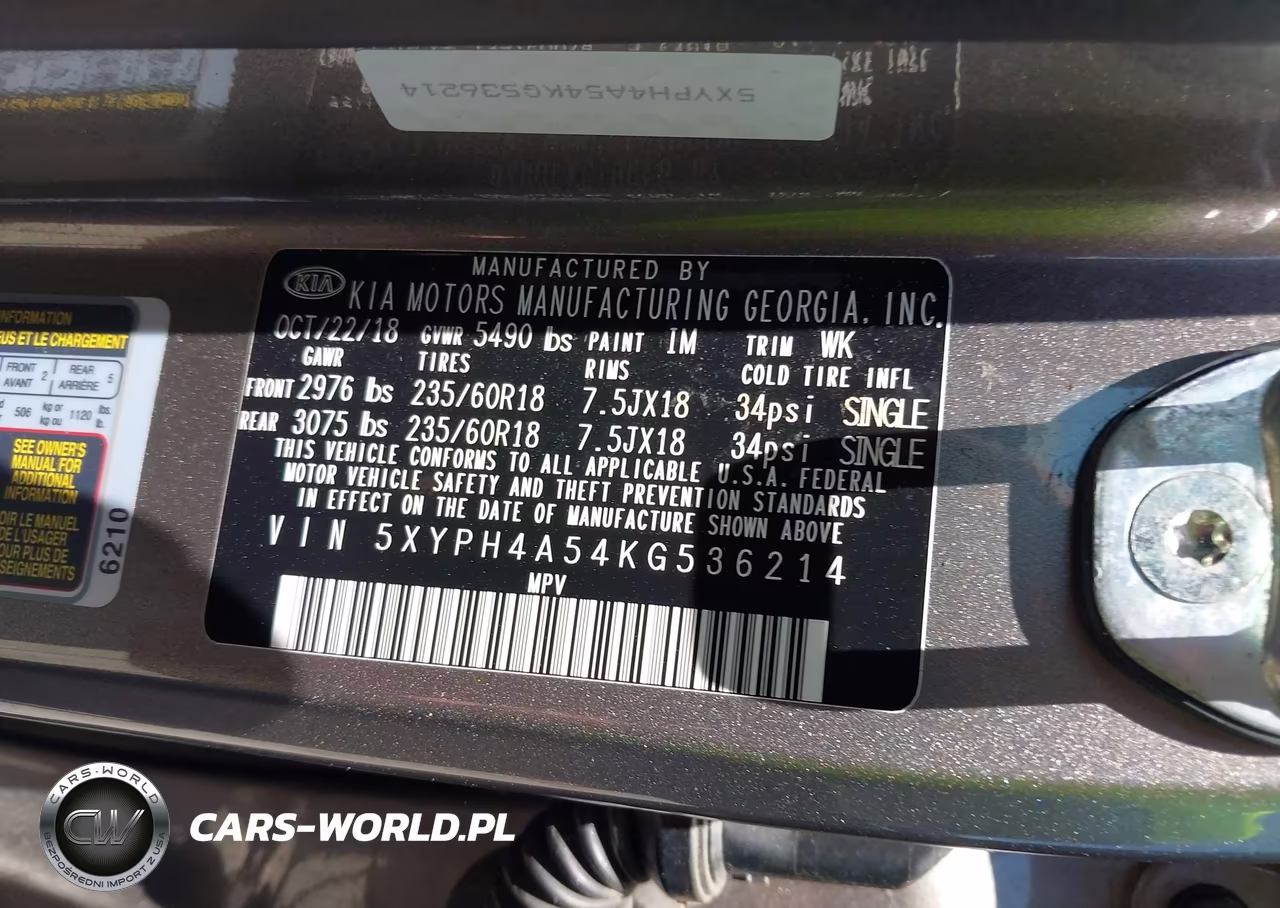 2019 Kia Sorento 3.3L Ex VIN:5XYPH4A54KG536214 - 9