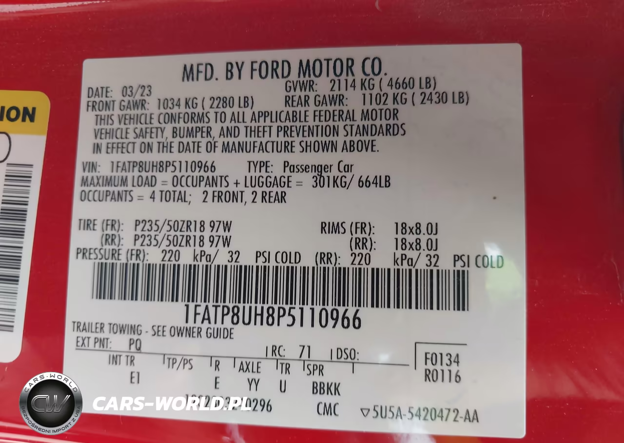 2023 Ford Mustang Ecoboost Premium VIN:1FATP8UH8P5110966 - 9
