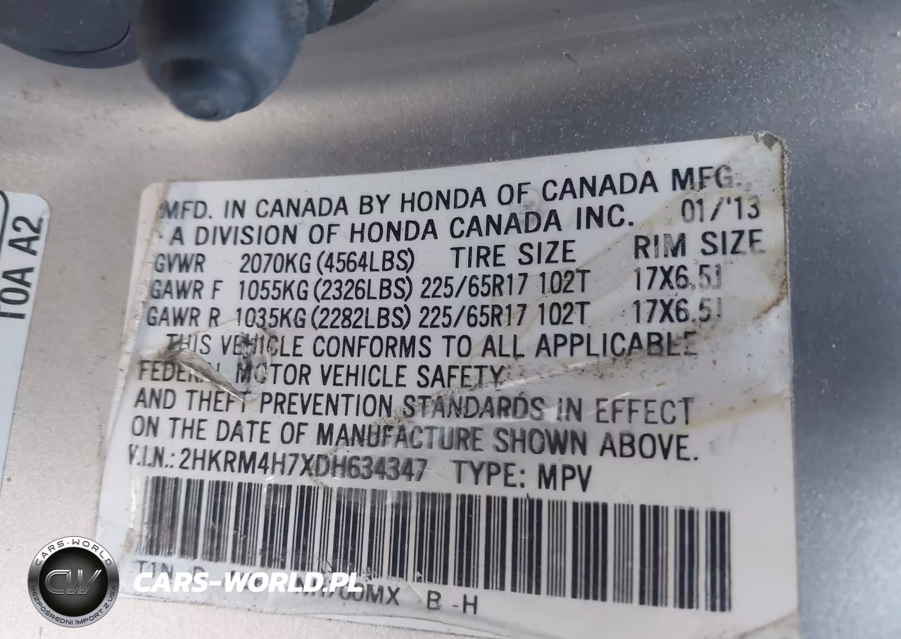 2013 Honda Cr-V Ex-L VIN:2HKRM4H7XDH634347 - 9