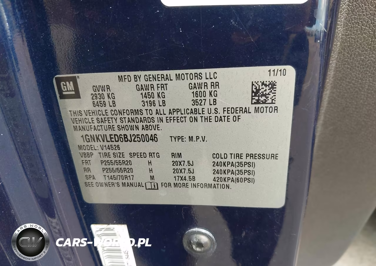2011 Chevrolet Traverse Ltz VIN:1GNKVLED6BJ250046 - 9