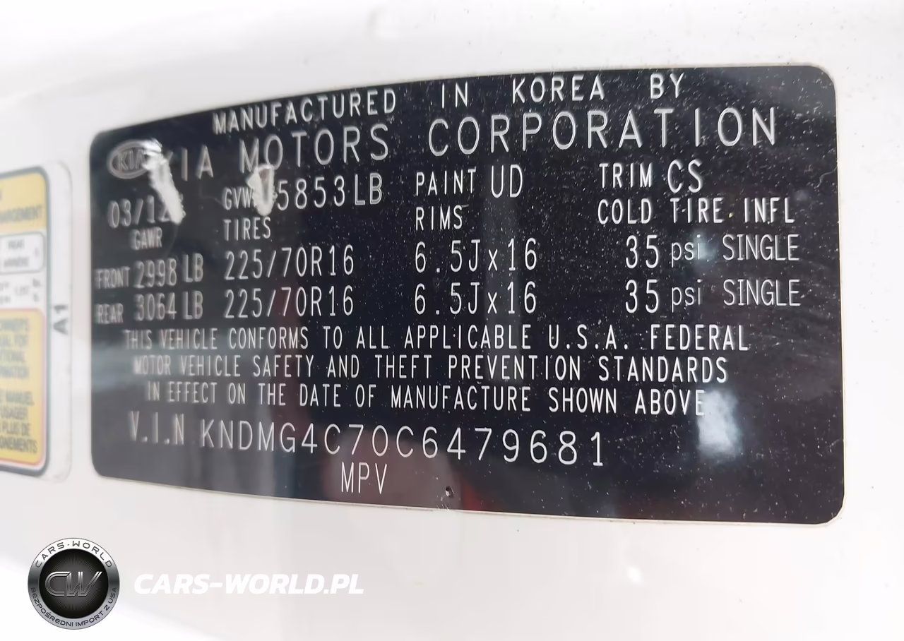 2012 Kia Sedona Lx VIN:KNDMG4C70C6479681 - 9