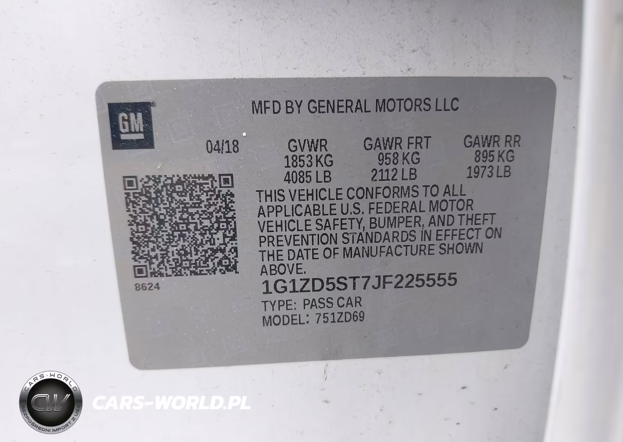 2018 Chevrolet Malibu Lt VIN:1G1ZD5ST7JF225555 - 9