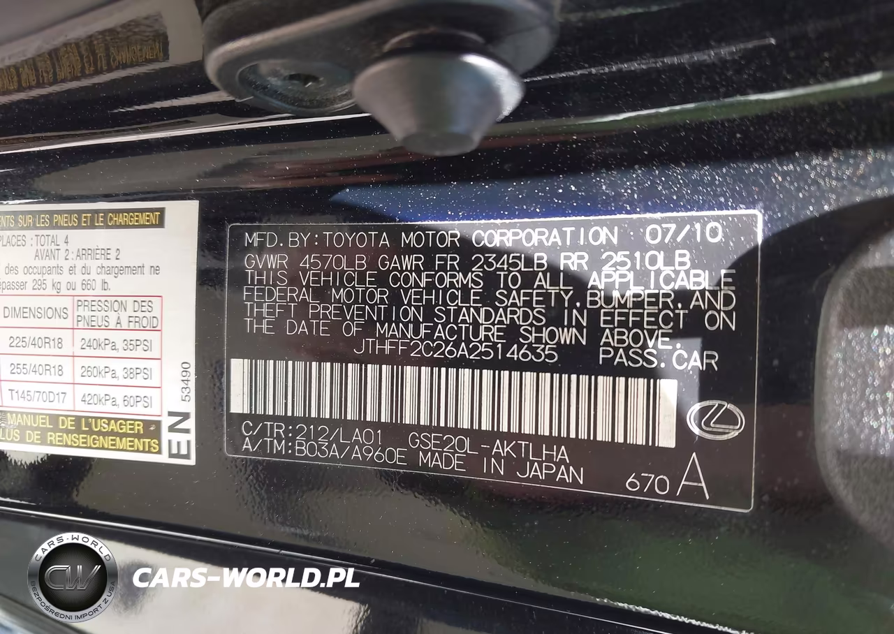 2010 Lexus Is 250C VIN:JTHFF2C26A2514635 - 9