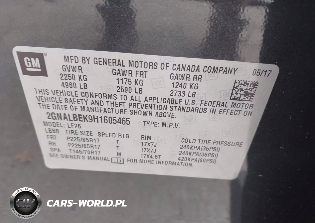 2017 Chevrolet Equinox Ls VIN:2GNALBEK9H1605465 - 9