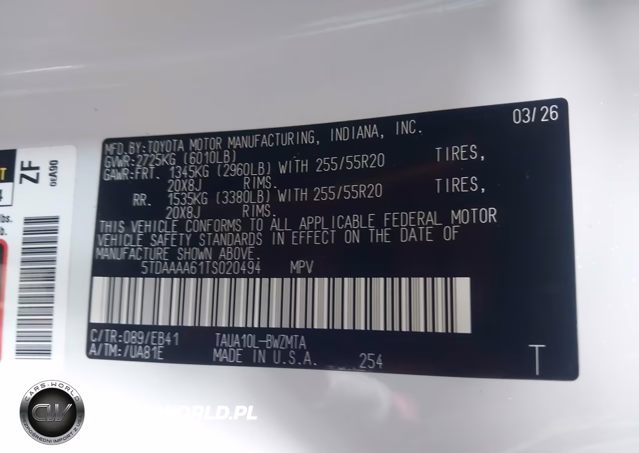 2026 Lexus Tx 350 Premium VIN:5TDAAAA61TS020494 - 9