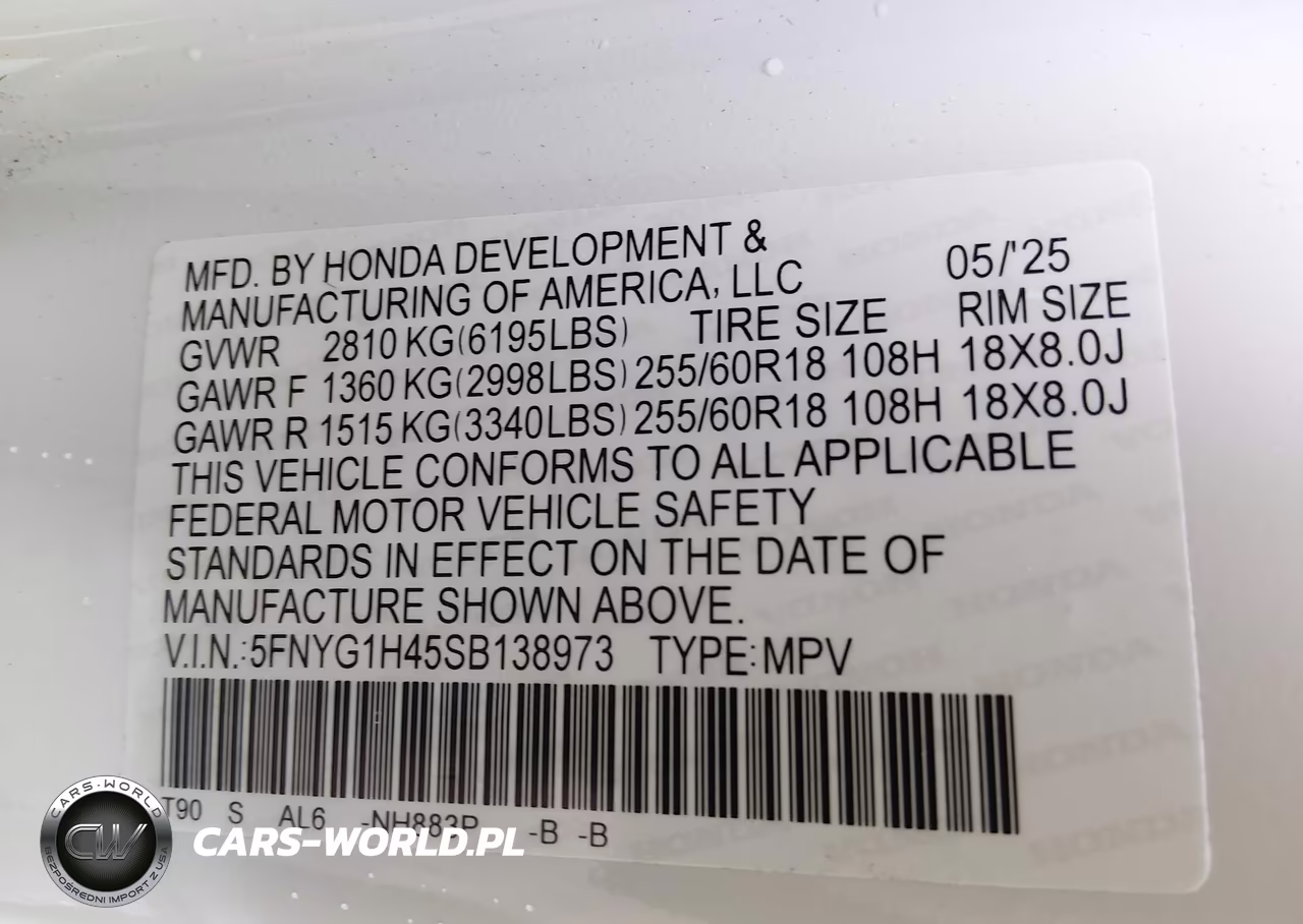2025 Honda Pilot Ex-L VIN:5FNYG1H45SB138973 - 9