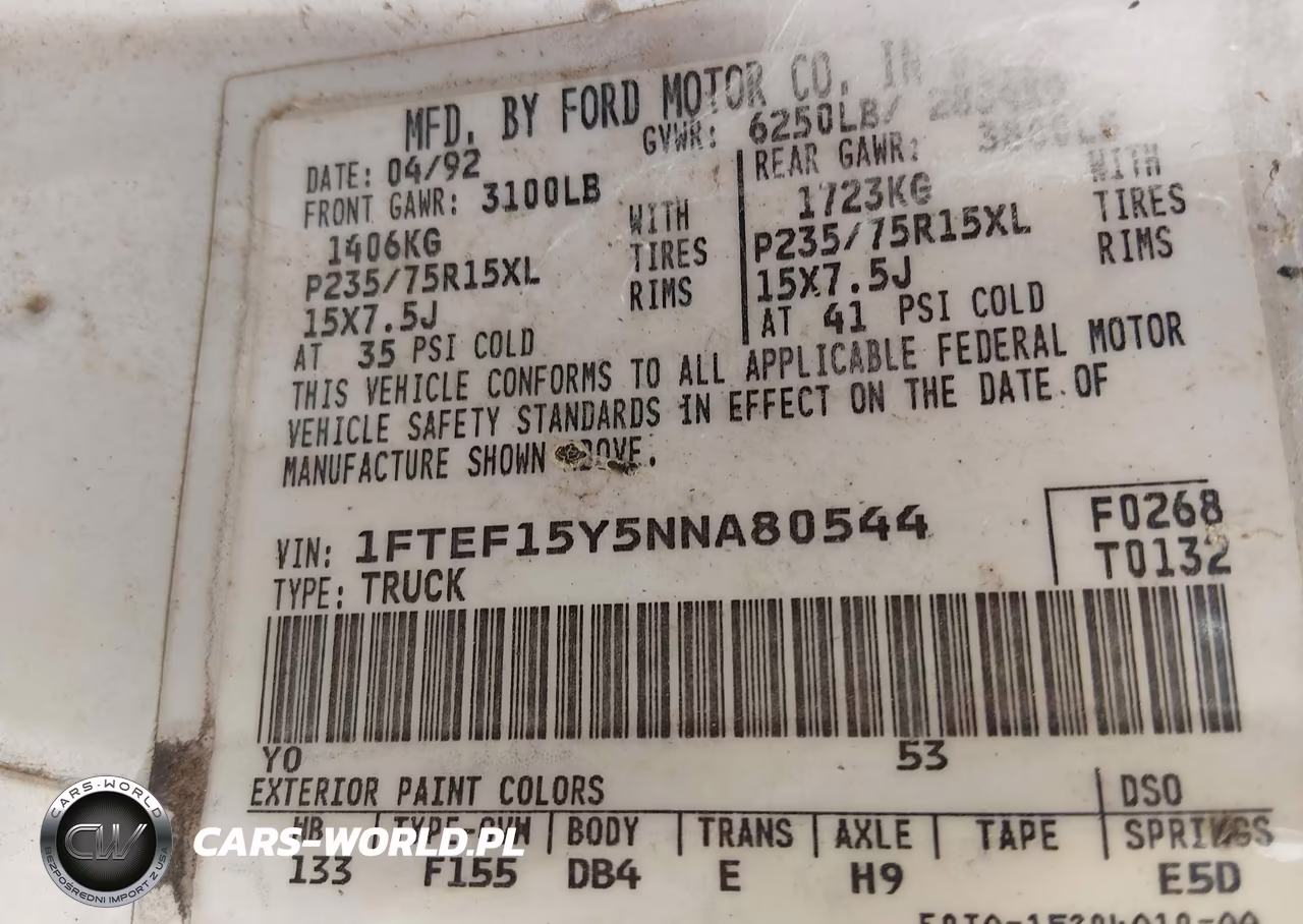 1992 Ford F150 VIN:1FTEF15Y5NNA80544 - 9