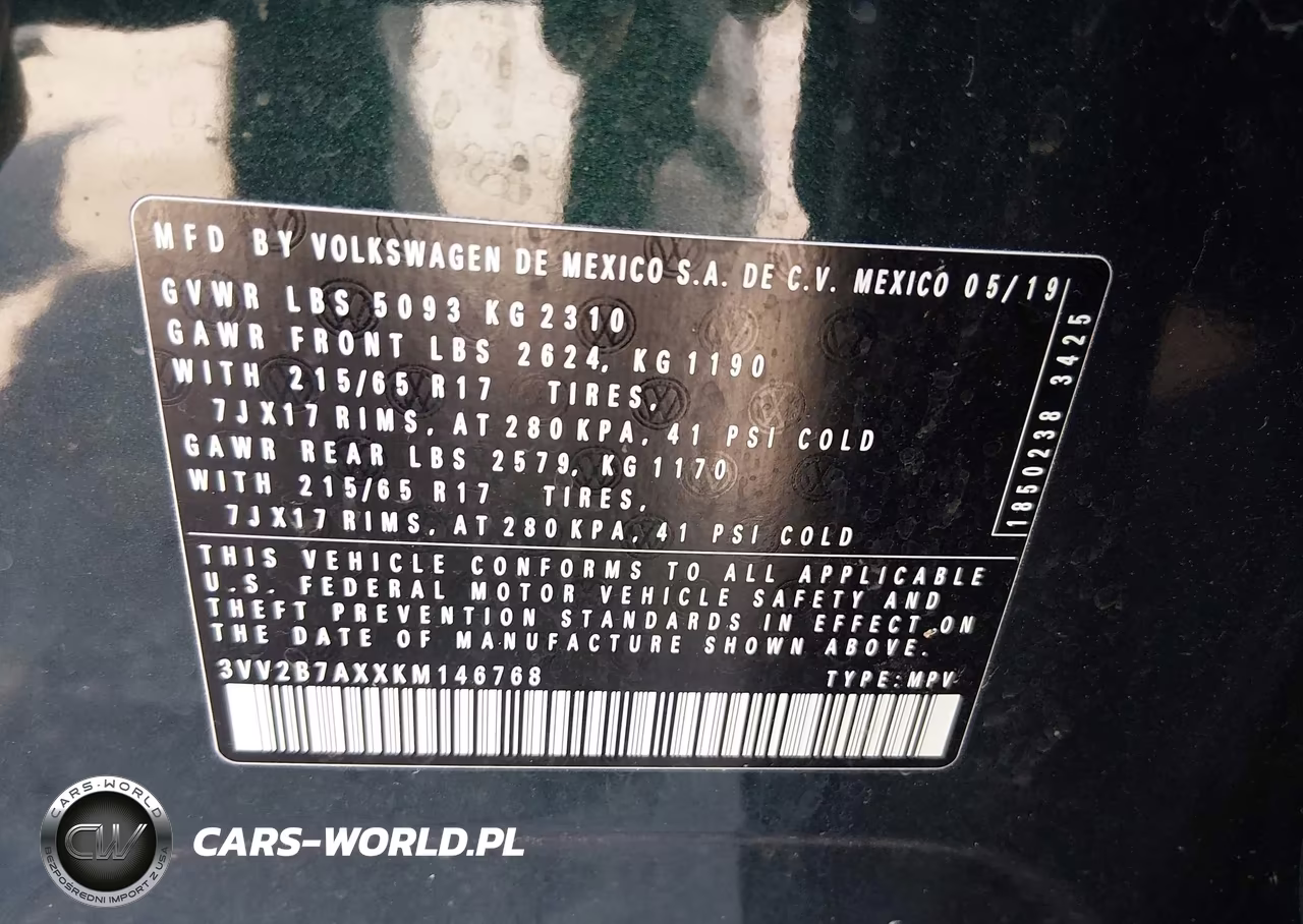 2019 Volkswagen Tiguan 2.0T Se-2.0T Sel-2.0T Sel R-Line-2.0T Sel R-Line Black VIN:3VV2B7AXXKM146768 - 9