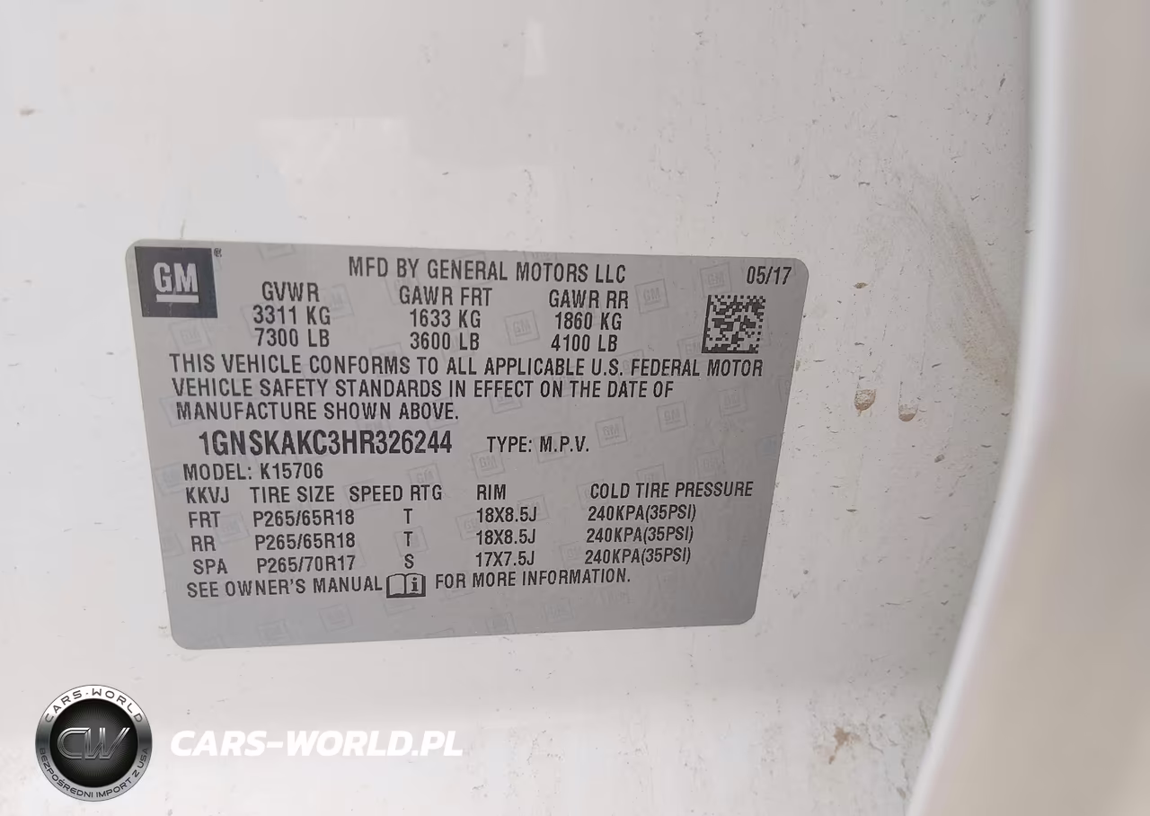 2017 Chevrolet Tahoe Ls VIN:1GNSKAKC3HR326244 - 9