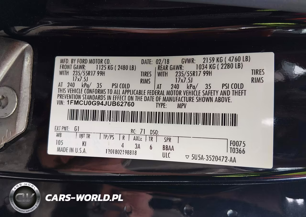 2018 Ford Escape Se VIN:1FMCU0G94JUB62760 - 9