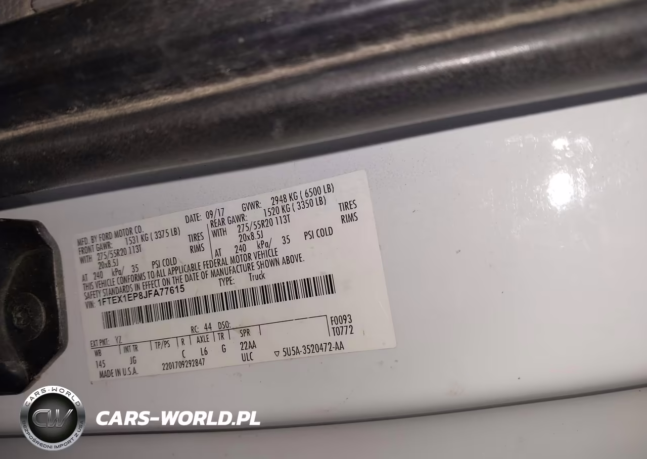 2018 Ford F-150 Xl VIN:1FTEX1EP8JFA77615 - 9