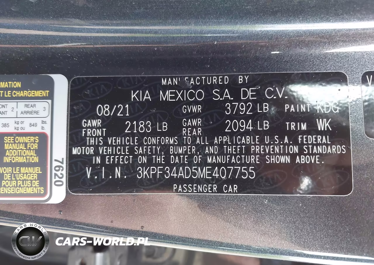 2021 Kia Forte Gt-Line VIN:3KPF34AD5ME407755 - 9