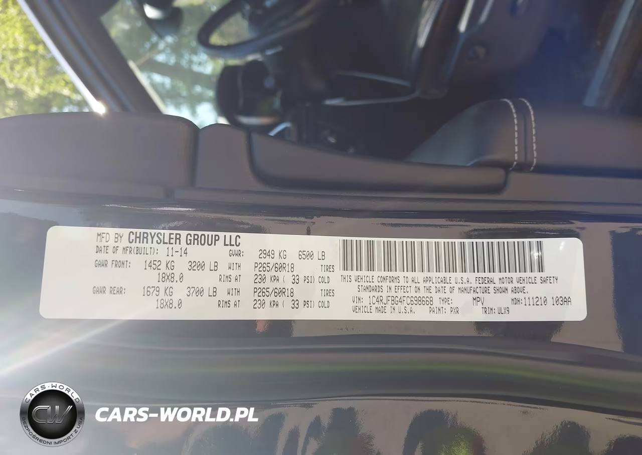 2015 Jeep Grand Cherokee Limited VIN:1C4RJFBG4FC698668 - 9