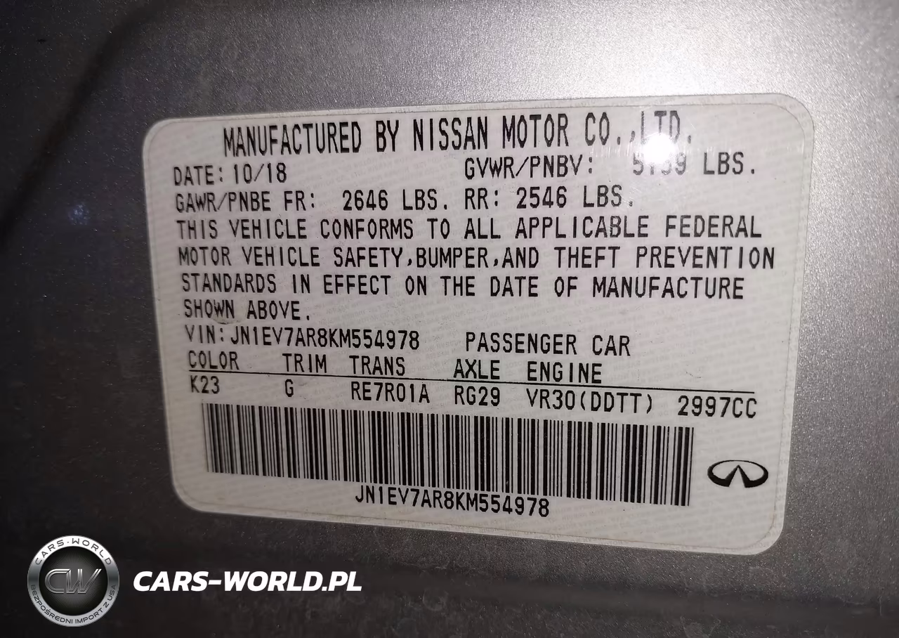 2019 Infiniti Q50 3.0T Luxe VIN:JN1EV7AR8KM554978 - 9