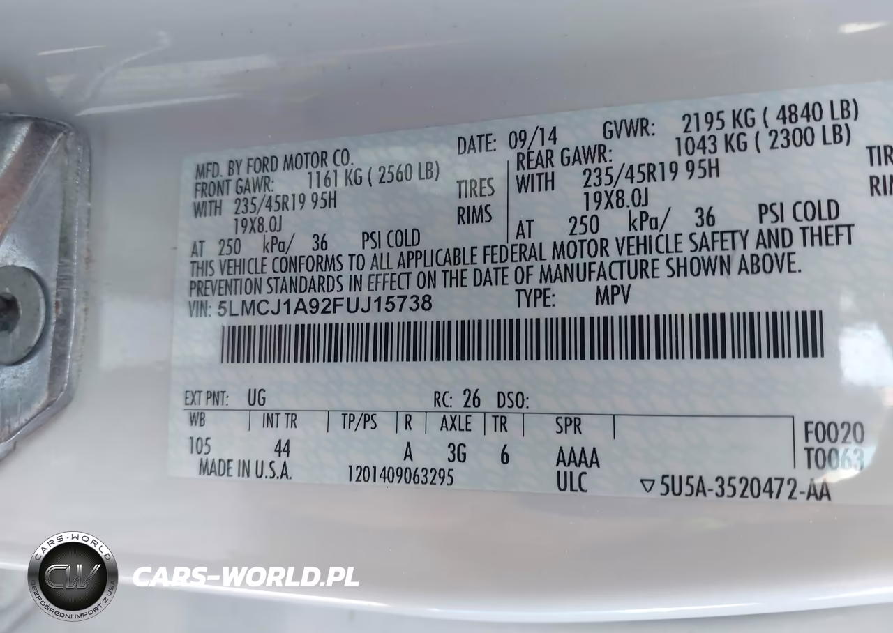 2015 Lincoln Mkc VIN:5LMCJ1A92FUJ15738 - 9