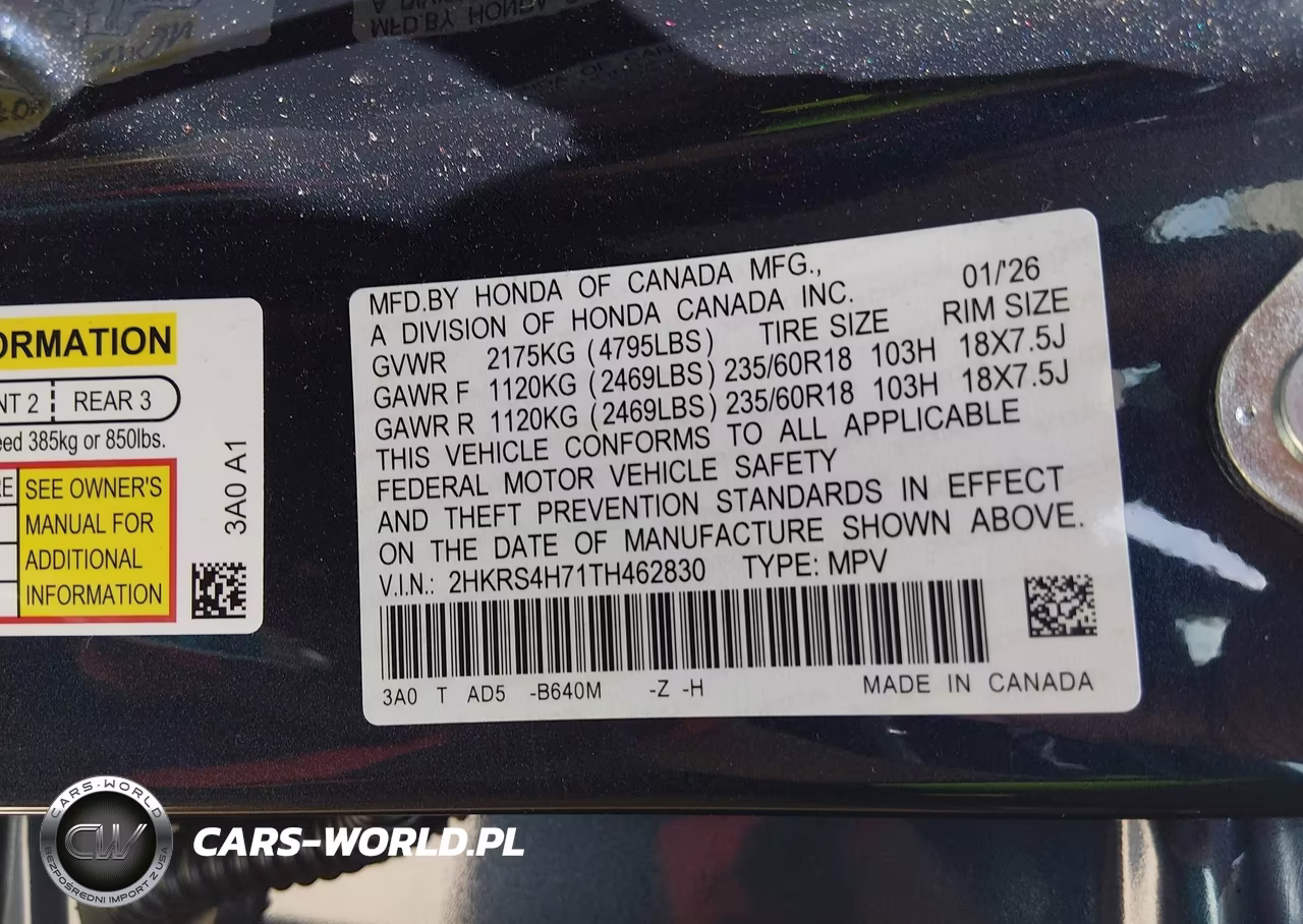 2026 Honda Cr-V Ex-L Awd VIN:2HKRS4H71TH462830 - 9