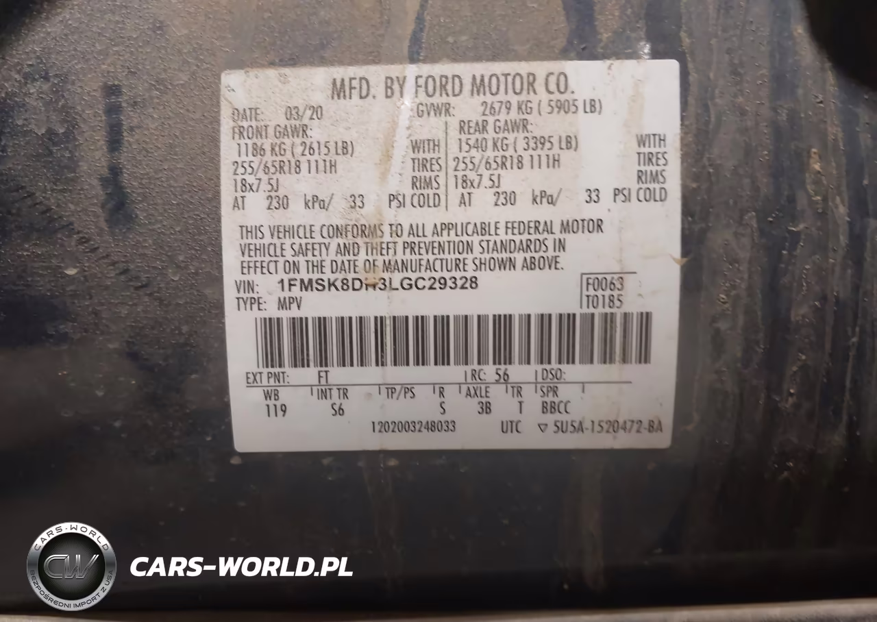 2020 Ford Explorer Xlt VIN:1FMSK8DH3LGC29328 - 9