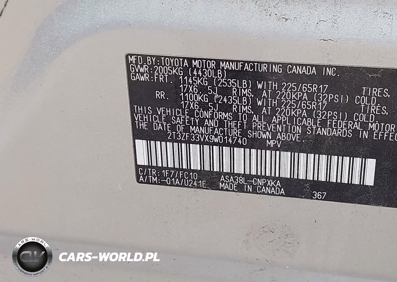 2009 Toyota Rav4 VIN:2T3ZF33VX9W014740 - 9