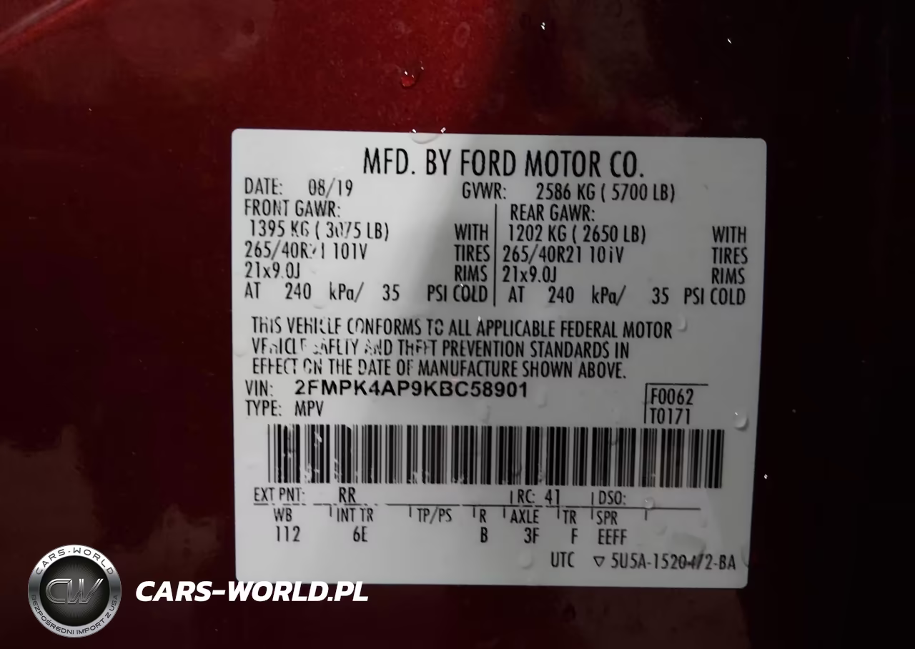 2019 Ford Edge St VIN:2FMPK4AP9KBC58901 - 9