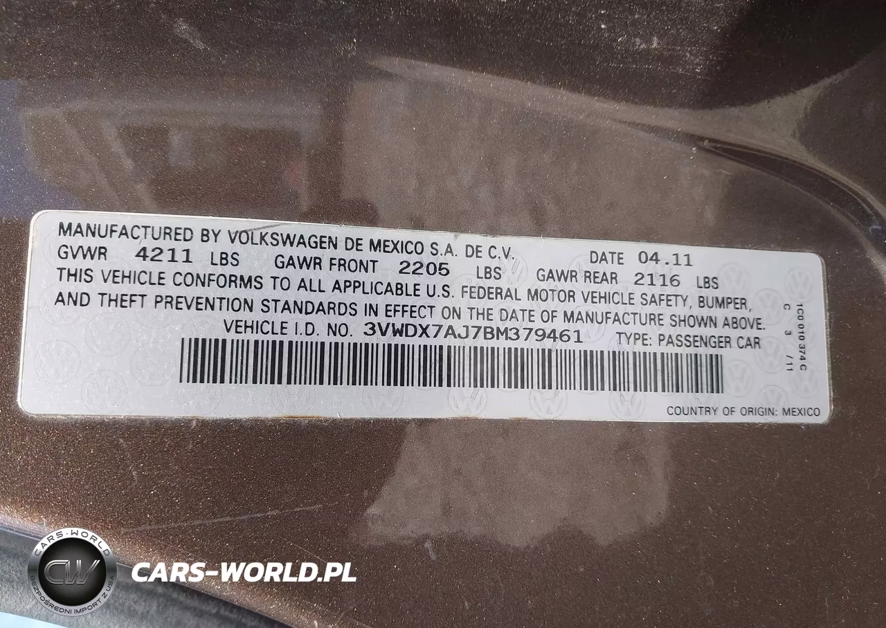 2011 Volkswagen Jetta 2.5L Se VIN:3VWDX7AJ7BM379461 - 9
