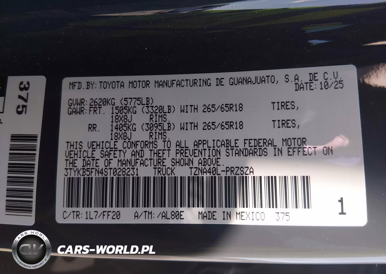 2025 Toyota Tacoma Sr5 VIN:3TYKB5FN4ST028231 - 9
