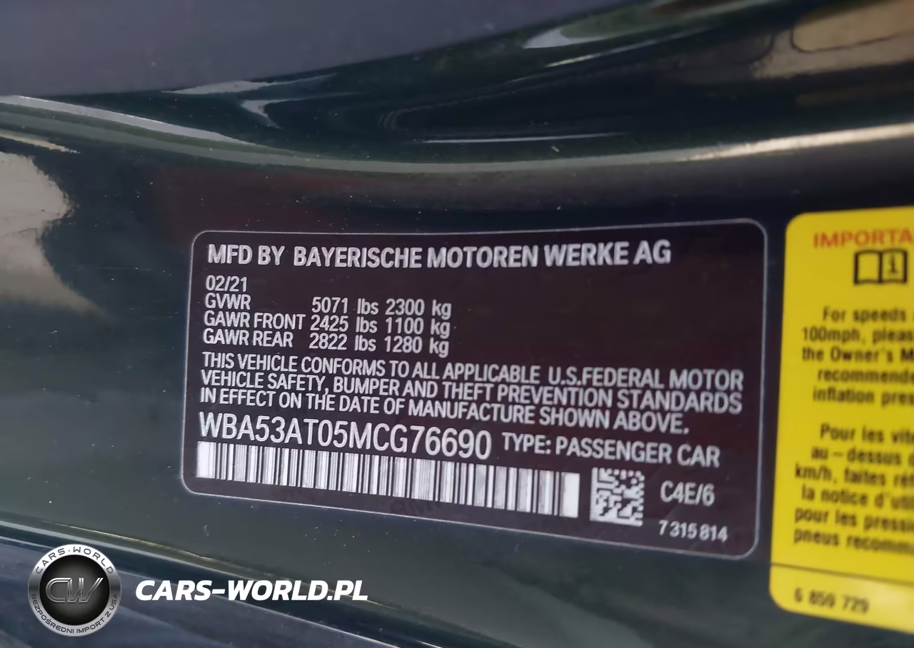 2021 BMW M440I VIN:WBA53AT05MCG76690 - 9