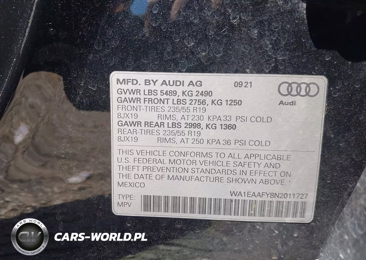2022 Audi Q5 Premium Plus 45 Tfsi S Line Quattro S Tronic VIN:WA1EAAFY8N2011727 - 9