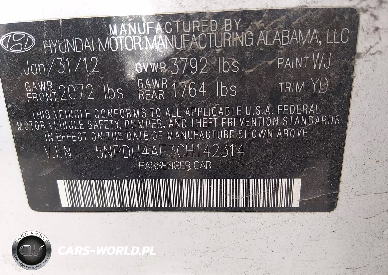2012 Hyundai Elantra Limited VIN:5NPDH4AE3CH142314 - 9