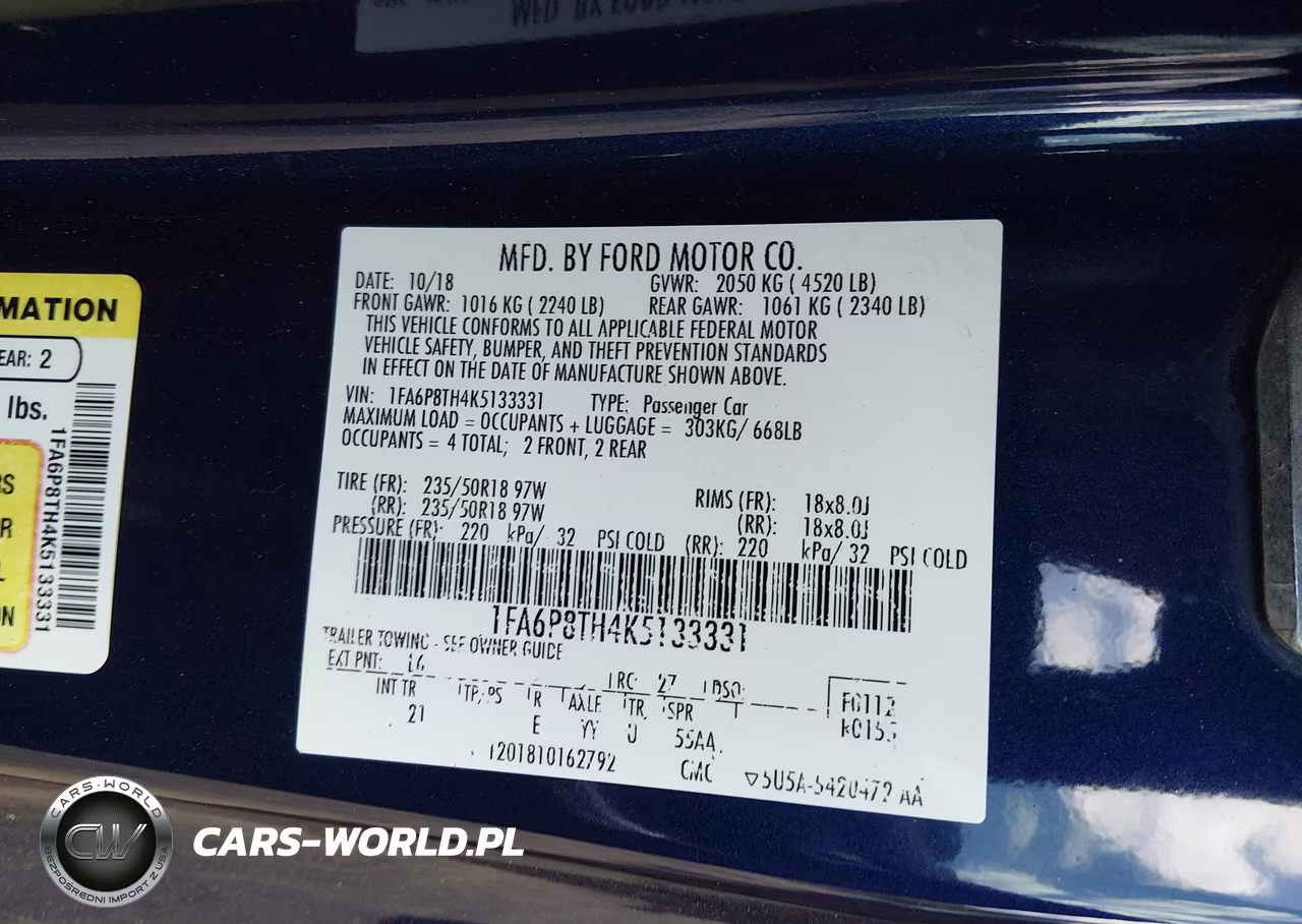 2019 Ford Mustang Ecoboost VIN:1FA6P8TH4K5133331 - 9