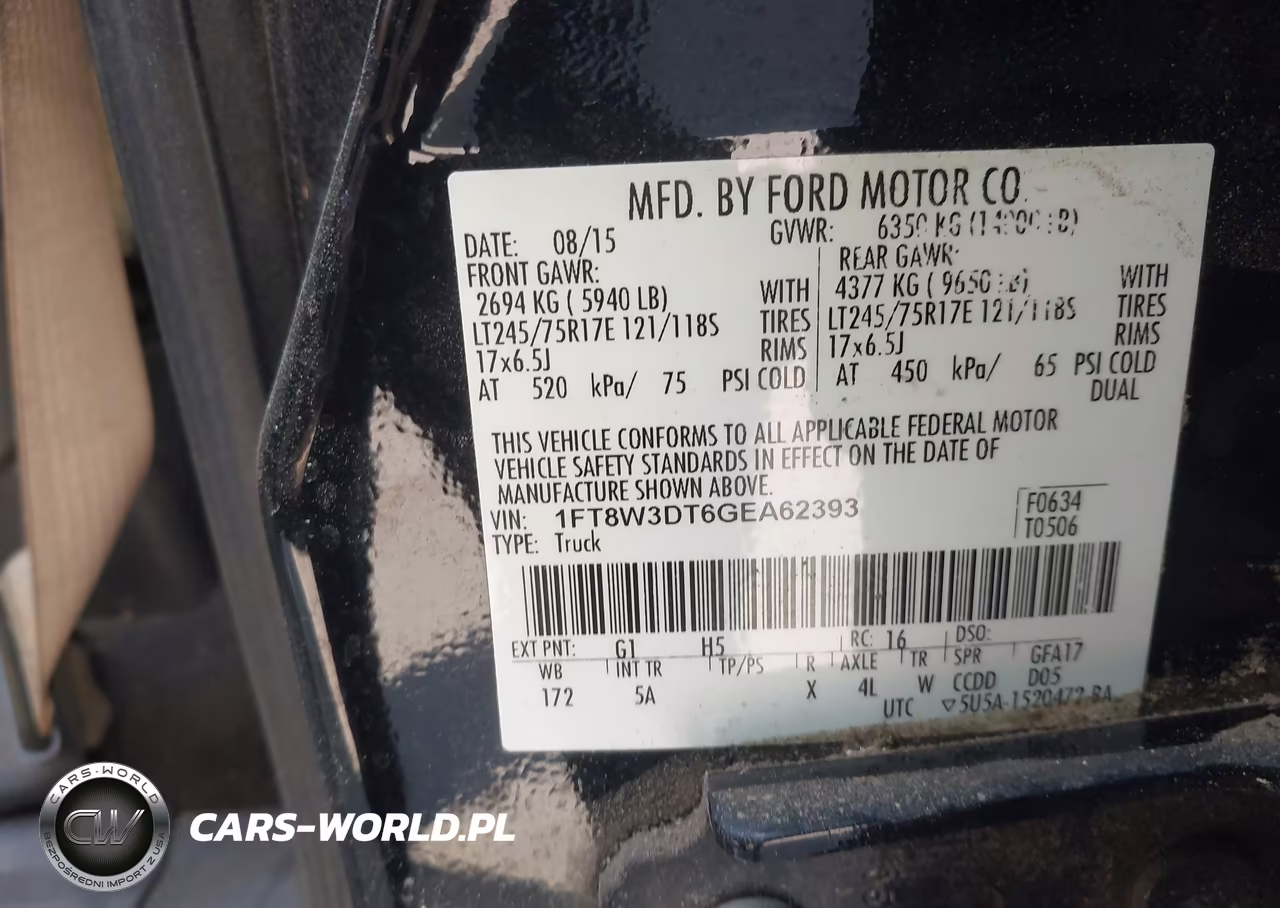 2016 Ford F-350 Lariat VIN:1FT8W3DT6GEA62393 - 8