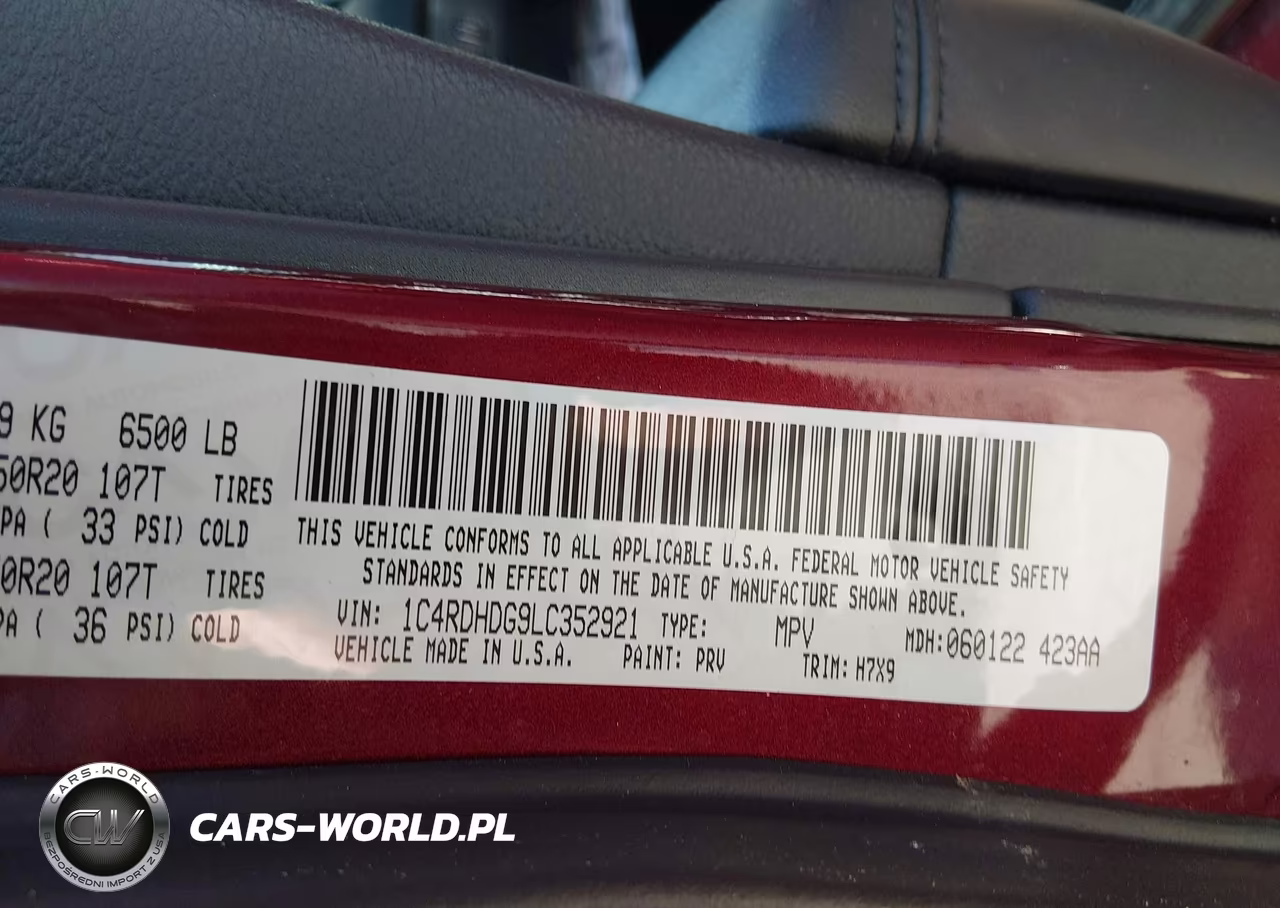 2020 Dodge Durango Gt Rwd VIN:1C4RDHDG9LC352921 - 9